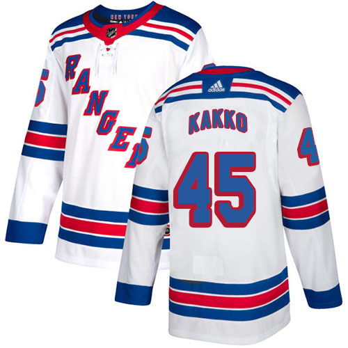Cheap Adidas New York Rangers 45 Kappo Kakko White Road Authentic Stitched Youth NHL Jersey
